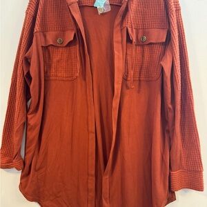 Maurices Terracotta Textured Shirt Jacket